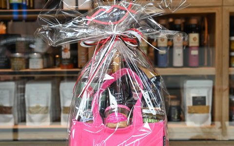 Corbeille cadeau rose